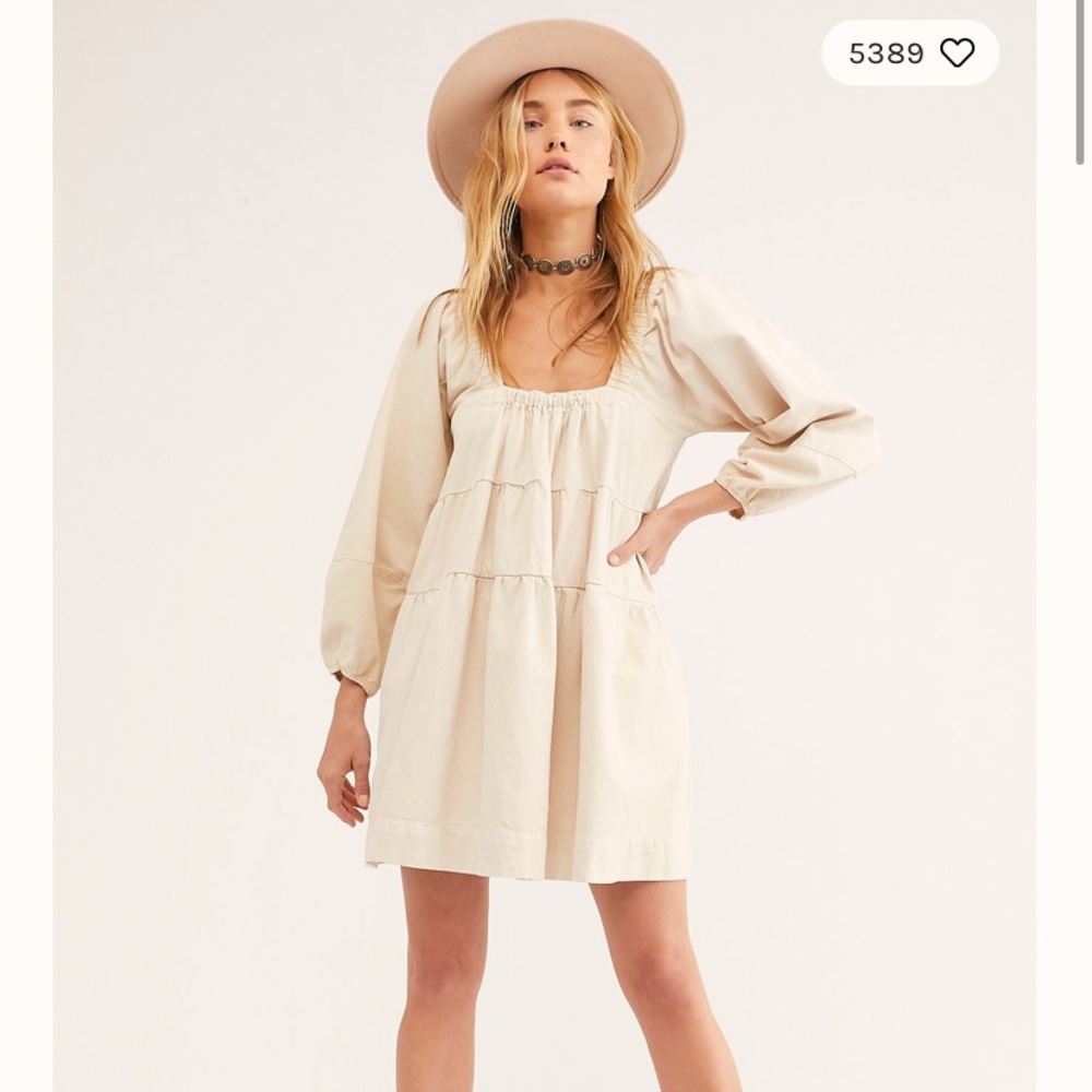 Free People Blue Jean Babydoll Dress XL